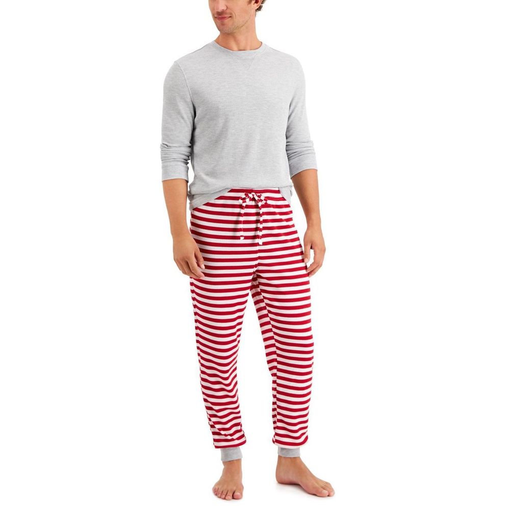 Family Pajamas Mens Striped Pattern Pajama Size:XX-Large Color:Red Stripe
